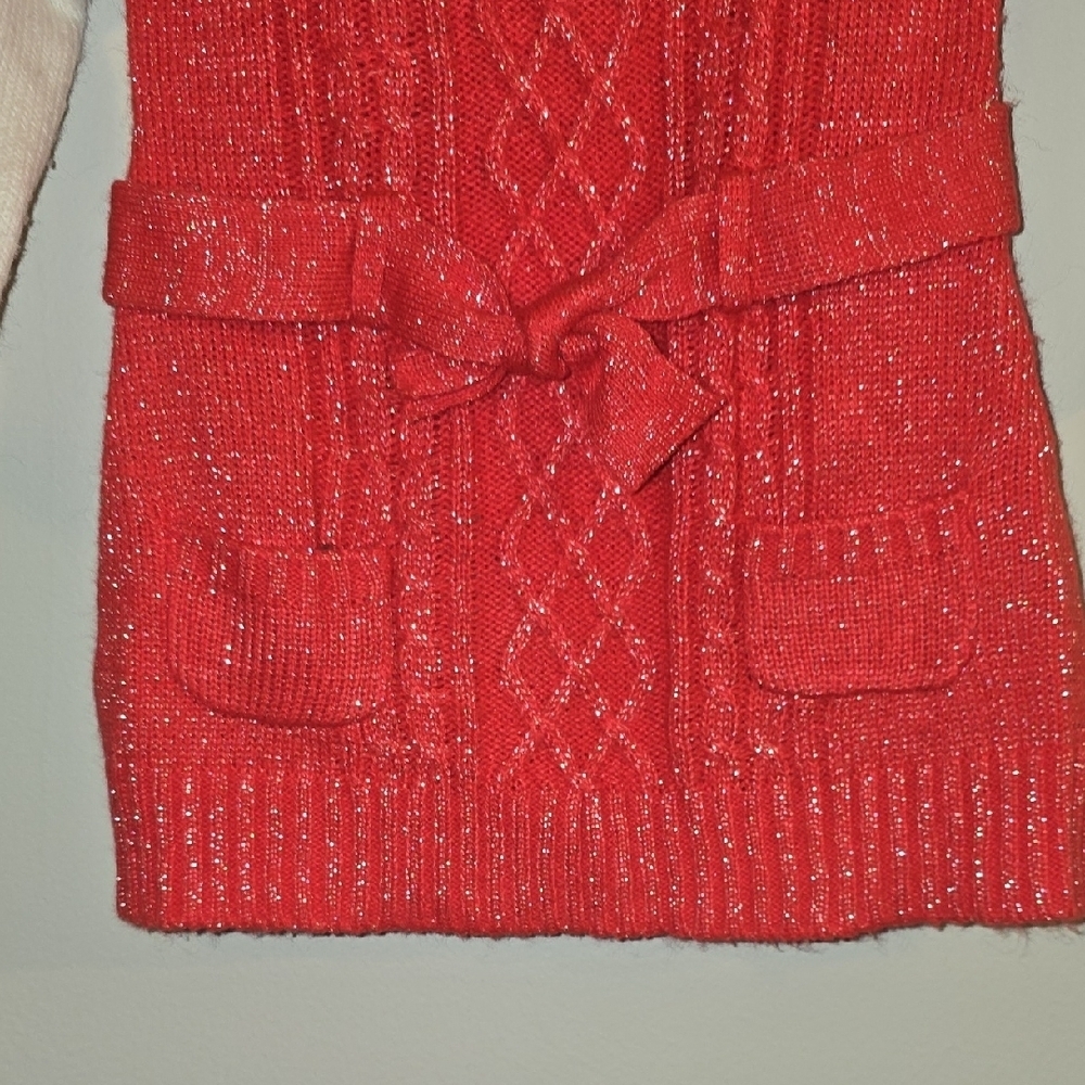 Charming Red Knit Kids Sweater with Buttons LOT R2 - Picture 4 of 6